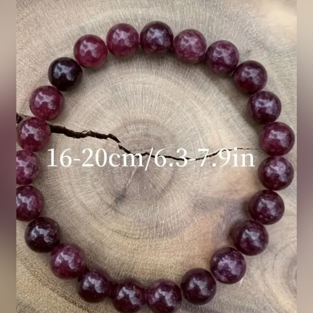 8mm Garnet Beaded Bracelet - Rich Purple and Deep Red